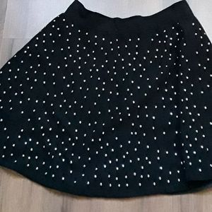 Kiwi Tucker Black Skater Skirt with Silver Studs